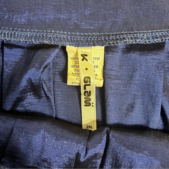 Elegant Royal Blue Low High Pleated Women's Skirt w Front Ties - Picture 9 of 10